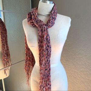 Pink floral scarf
